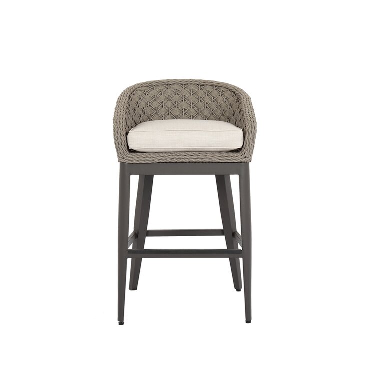 Wicker outdoor bar stools with online backs